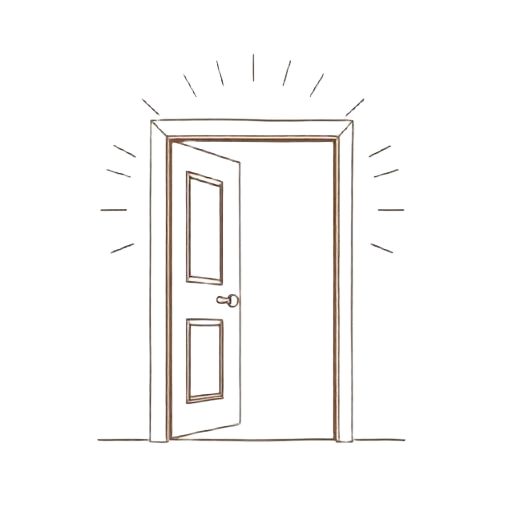 An open doorway with light